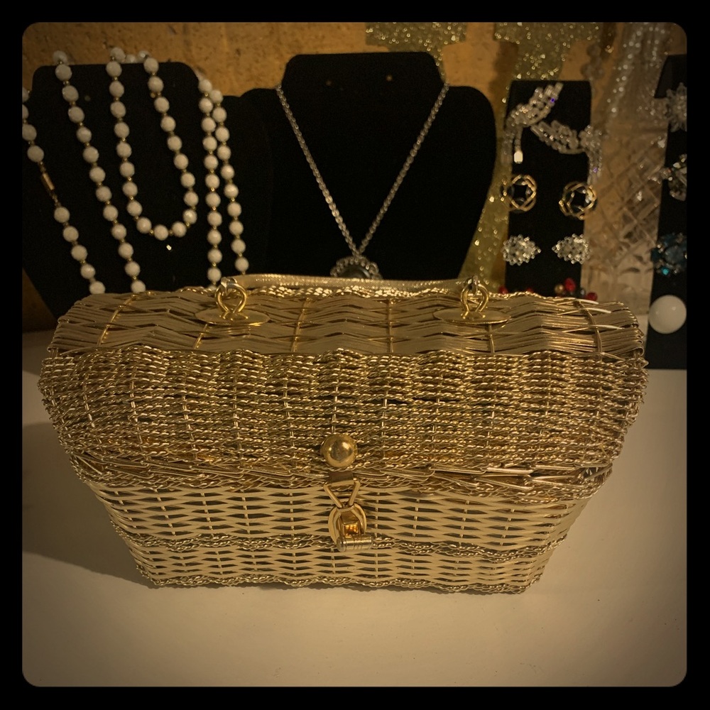 Vintage Simon woven basket purse